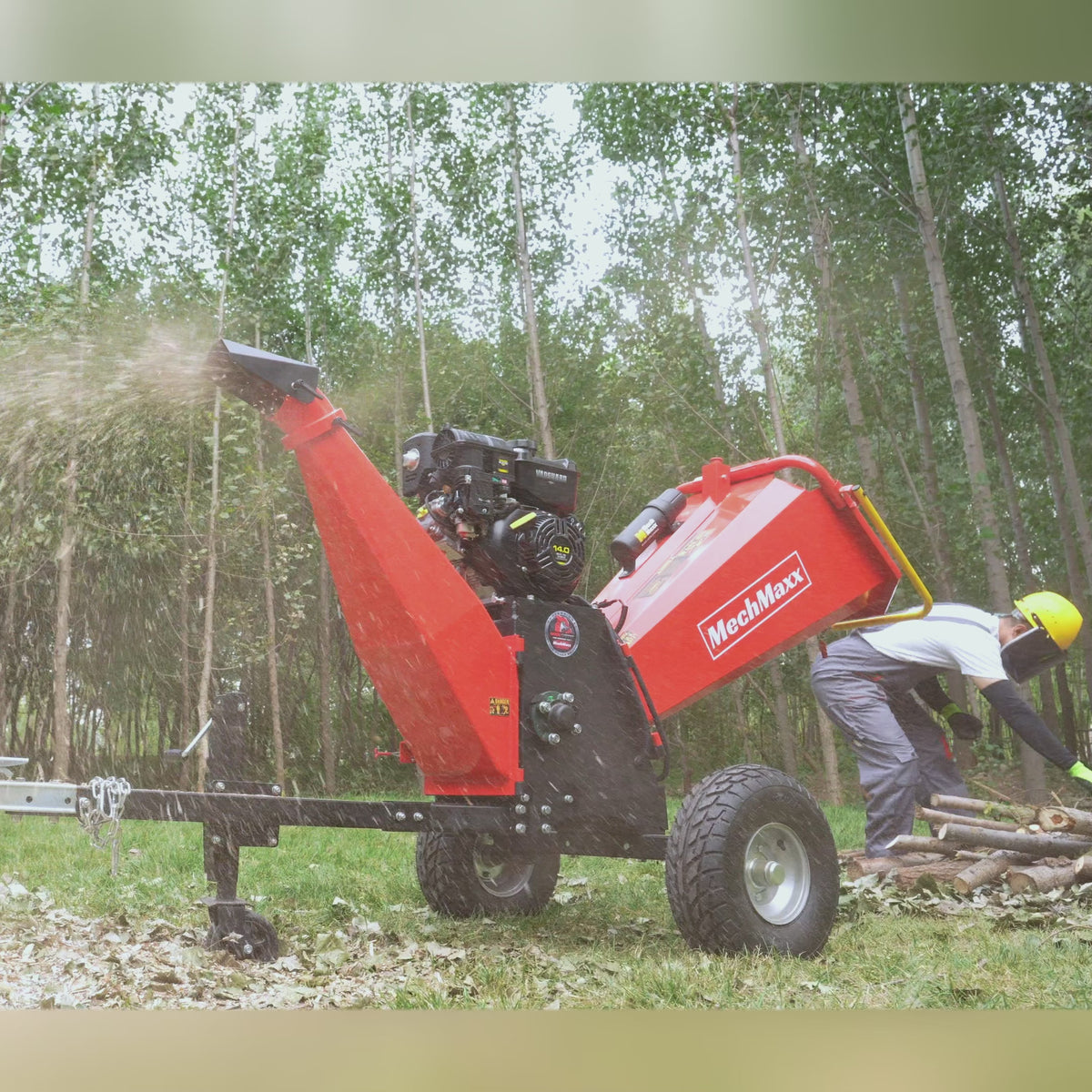 6 inch E-start B&S VANGUARD 408cc 14hp Gasoline Engine Powered Drum Wood Chipper ,  P4206