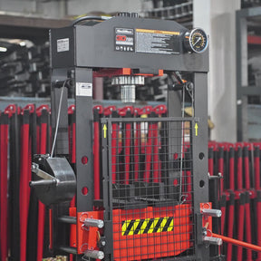 30 Ton H-Frame Air/Hydraulic Shop Press with Hand Winch & Press Pin Kit,  Fully Welded Steel Frame,  Safety Guard,  Foot Pedal Control,  HSP30