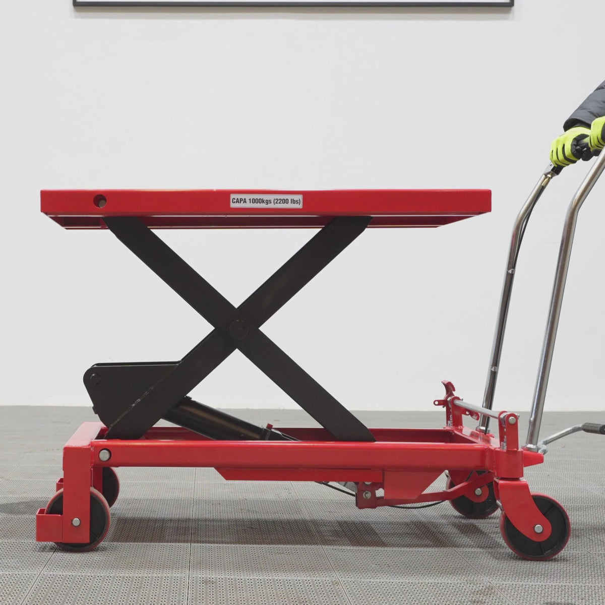 Mobile Scissor Lift Table Cart 2200lbs Capacity, Platform Size, 39.4” x 20.2”, Height 39.4” , TF22
