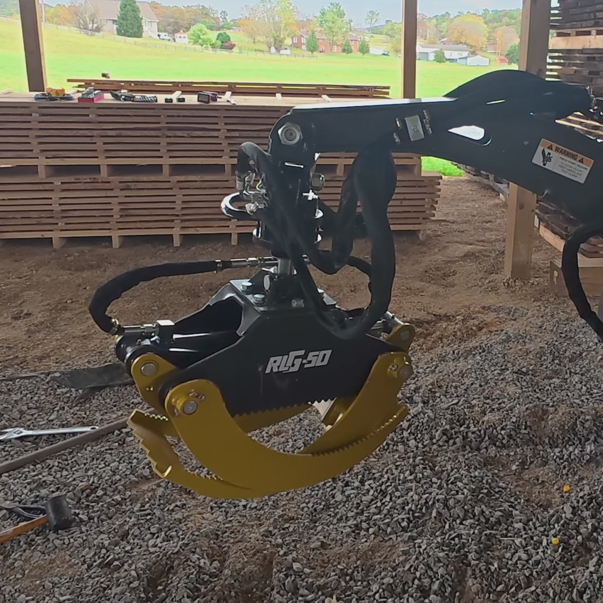 50" Skid Steer Rotary Log Grapple,  360° Rotation,  3000 Lbs Capacity