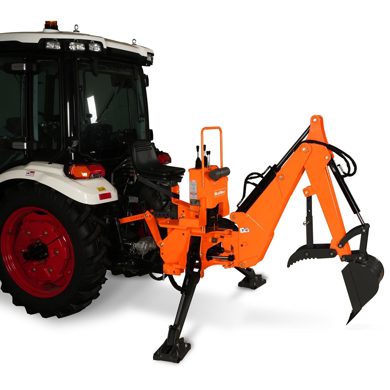 Backhoe Swing Ride MechMaxx 8ft Digging Depth, 25-45HP, 180° Swing Arc PTO Backhoe , BH76