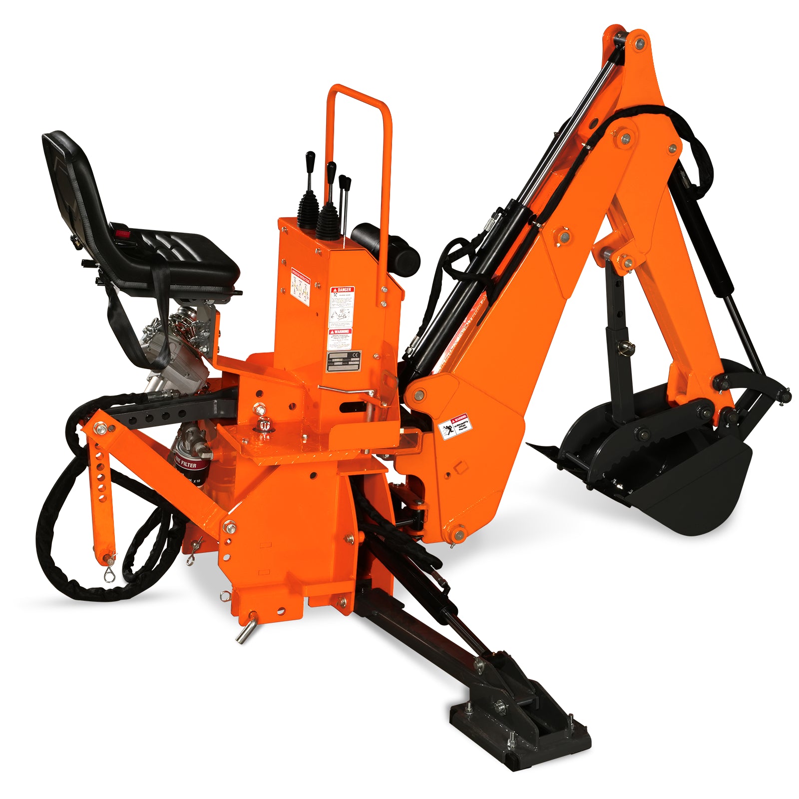 Backhoe Swing Ride MechMaxx 8ft Digging Depth, 25-45HP, 180° Swing Arc PTO Backhoe , BH76