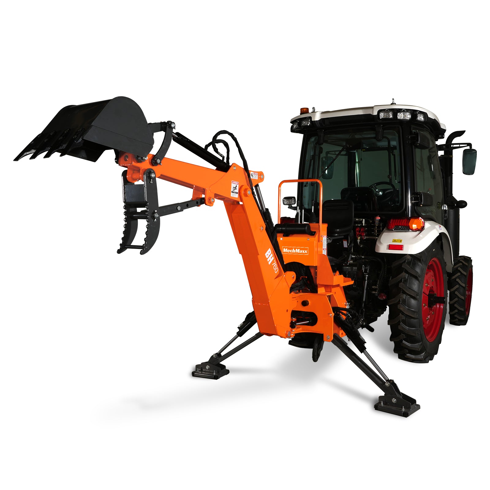 Backhoe Swing Ride MechMaxx 8ft Digging Depth, 25-45HP, 180° Swing Arc PTO Backhoe , BH76
