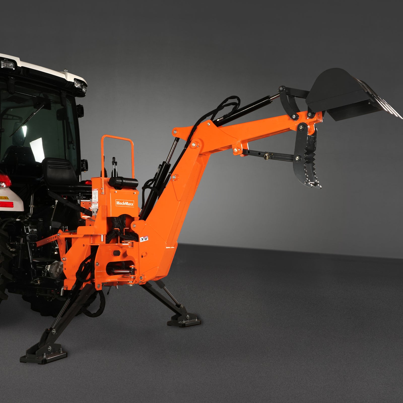 Backhoe Swing Ride MechMaxx 8ft Digging Depth, 25-45HP, 180° Swing Arc PTO Backhoe , BH76