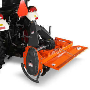 4FT 3-Point Gear Drive Rotary Tiller, 18-35HP Tractor, PTO Shaft Included (With Slip Clutch), Cat. 1 Hookup