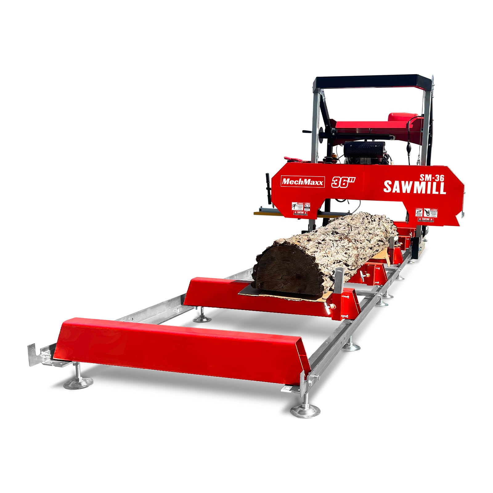 36" Portable Sawmill, 25HP 750cc Zonsen V-Twin Engine, 32" Board Width, 20' Track Length; （10 x Blades Included)