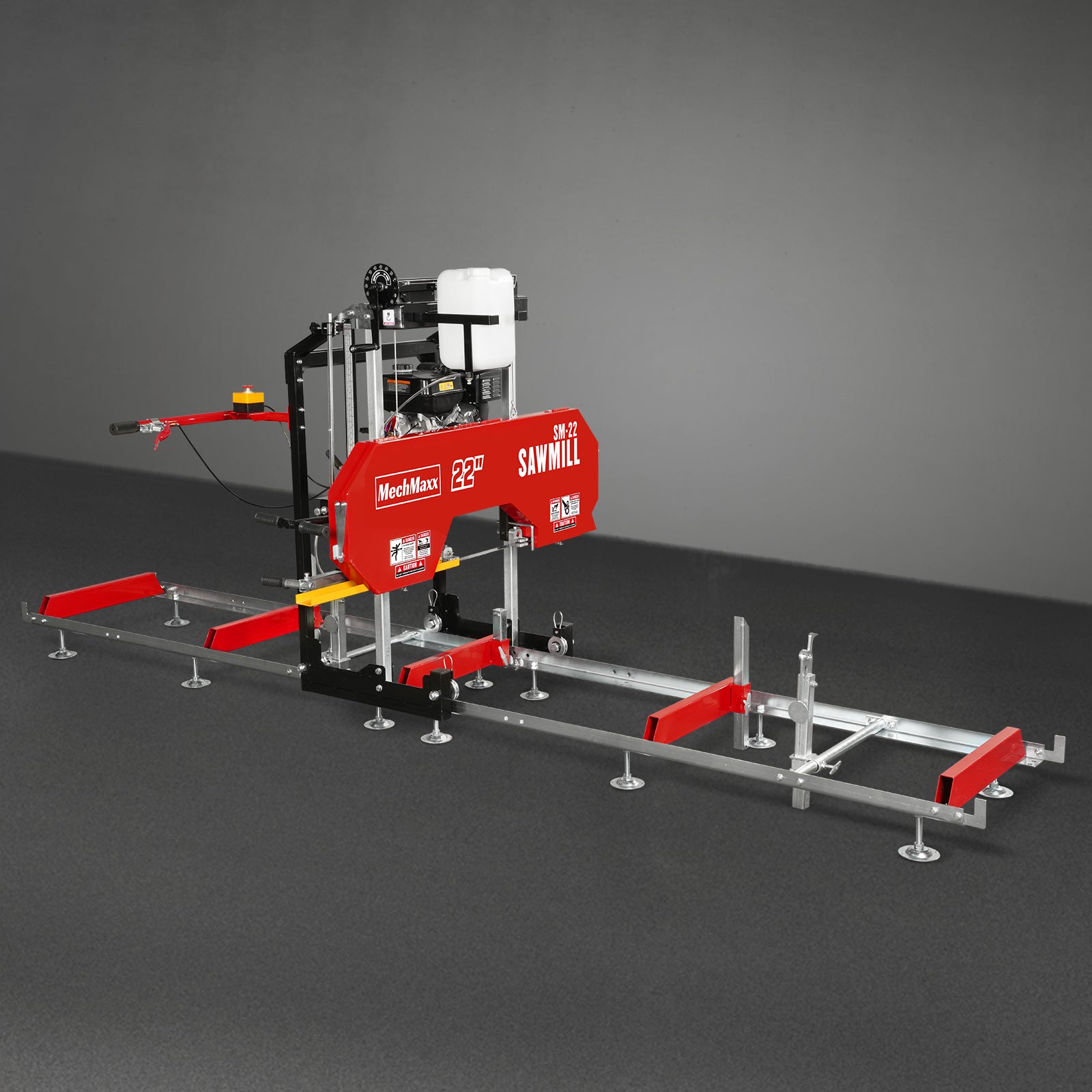 22" Portable Sawmill, 274cc 8.1HP Gasoline Engine, 18" Board Width, 13' Track Length , SM-22