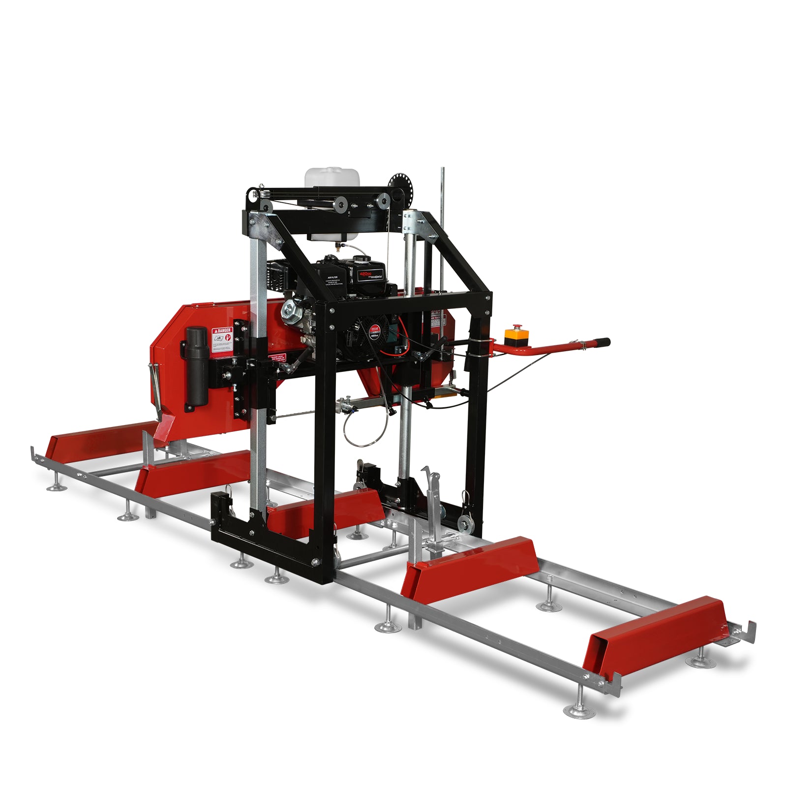 26" Portable Sawmill, 420cc 15HP E-Start Gasoline Engine, 22" Board  Width, 13' Track Length , SM26