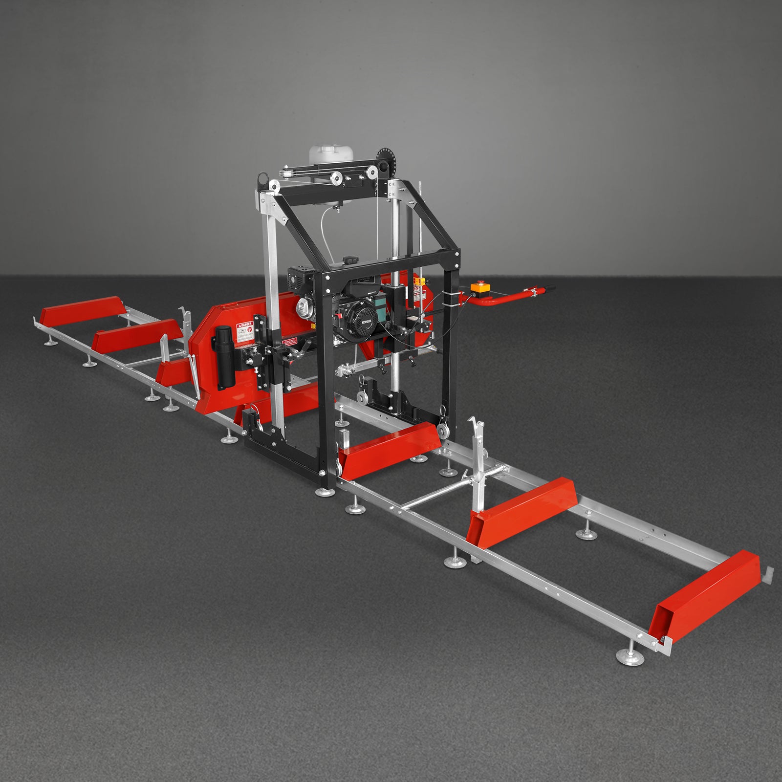 26" Portable Sawmill (5x Blades Included), KOHLER CH440 429cc E-Start Gasoline Engine, 22" Board Width, 20' Track Length (13' Track Length + 6.6' Track Extension Included) , SM-26