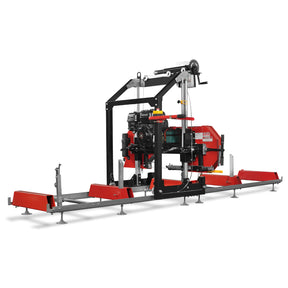 26" Portable Sawmill,  420cc 15HP E-Start Gasoline Engine,  20" Board  Width,  13' Track Length ,  SM-26