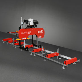 26" Portable Sawmill (5x Blades Included),  KOHLER CH440 429cc E-Start Gasoline Engine,  20" Board Width,  20' Track Length (13' Track Length + 6.4' Track Extension Included) ,  SM-26