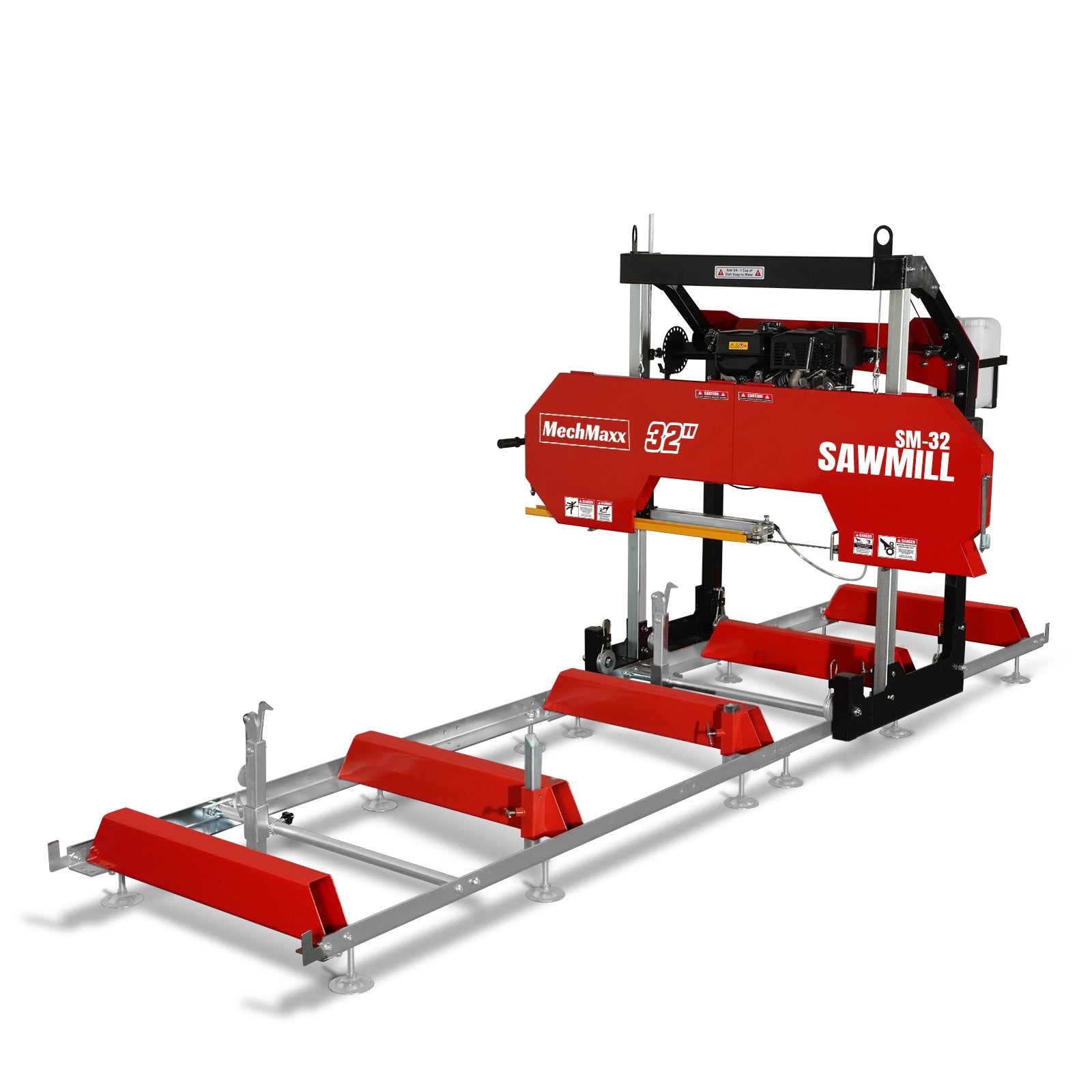 32" Portable Sawmill, 459cc 15HP E-Start Gasoline Engine, 26.5" Board Width, 13' Track Length , SM-32