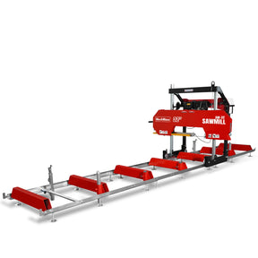 32" Portable Sawmill (5 x Blades Included), 459cc 15HP E-Start Gasoline Engine, 26.5" Board Width, 20' Track Length (13' Track Length + 6.4' Track Extension Included) , SM-32