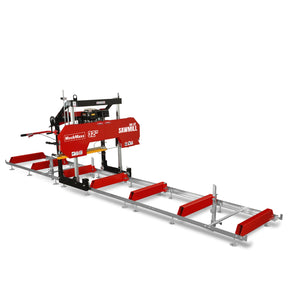 32" Portable Sawmill (5 x Blades Included), 459cc 15HP E-Start Gasoline Engine, 26.5" Board Width, 20' Track Length (13' Track Length + 6.4' Track Extension Included) , SM-32