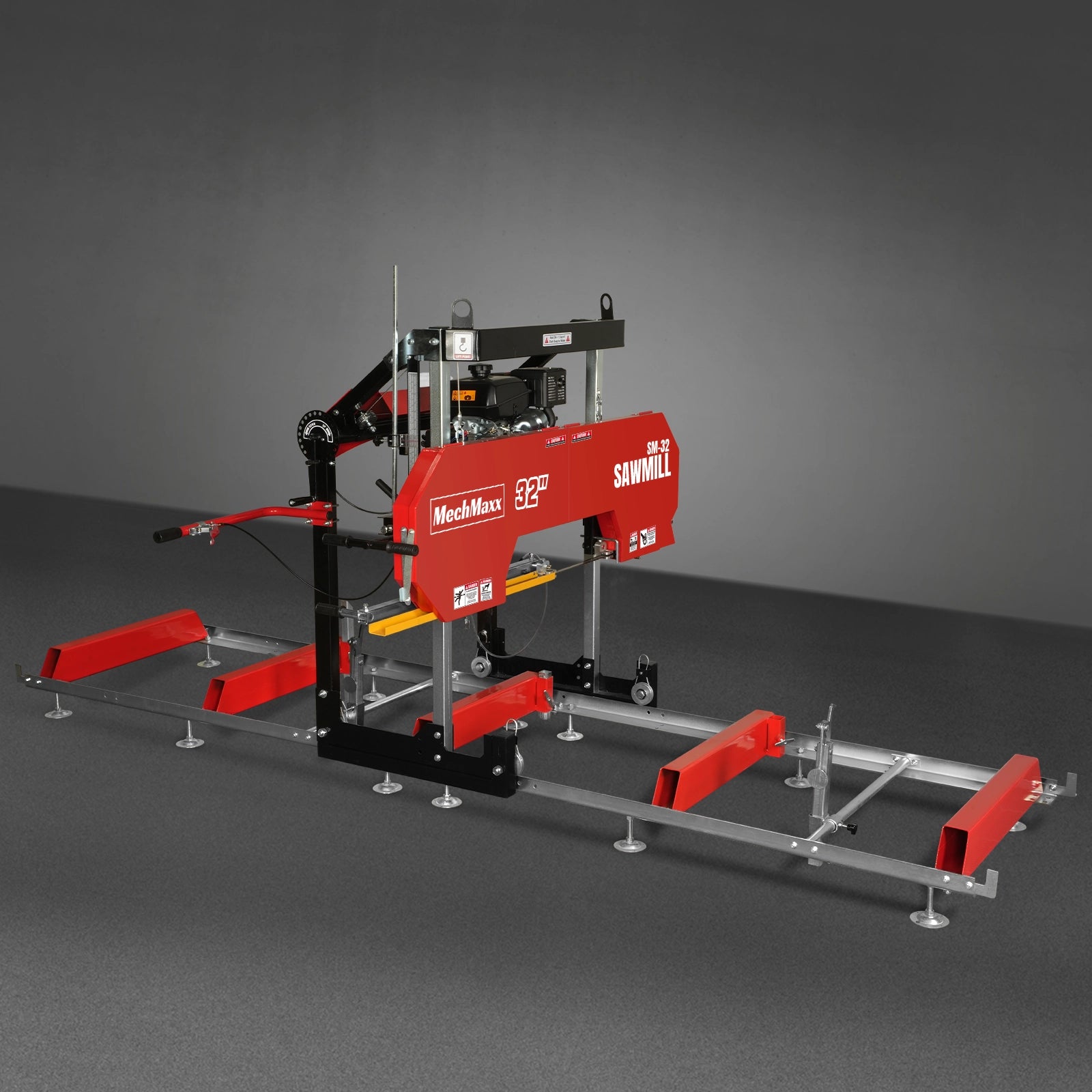 32" Portable Sawmill, KOHLER CH440 429cc E-Start Gasoline Engine, 26.5" Board Width, 13' Track Length , SM-32