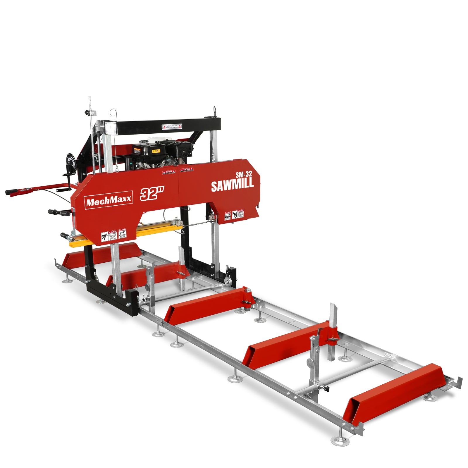 32" Portable Sawmill, 420cc 15HP E-Start Gasoline Engine, 29" Board Width, 13' Track Length , SM32