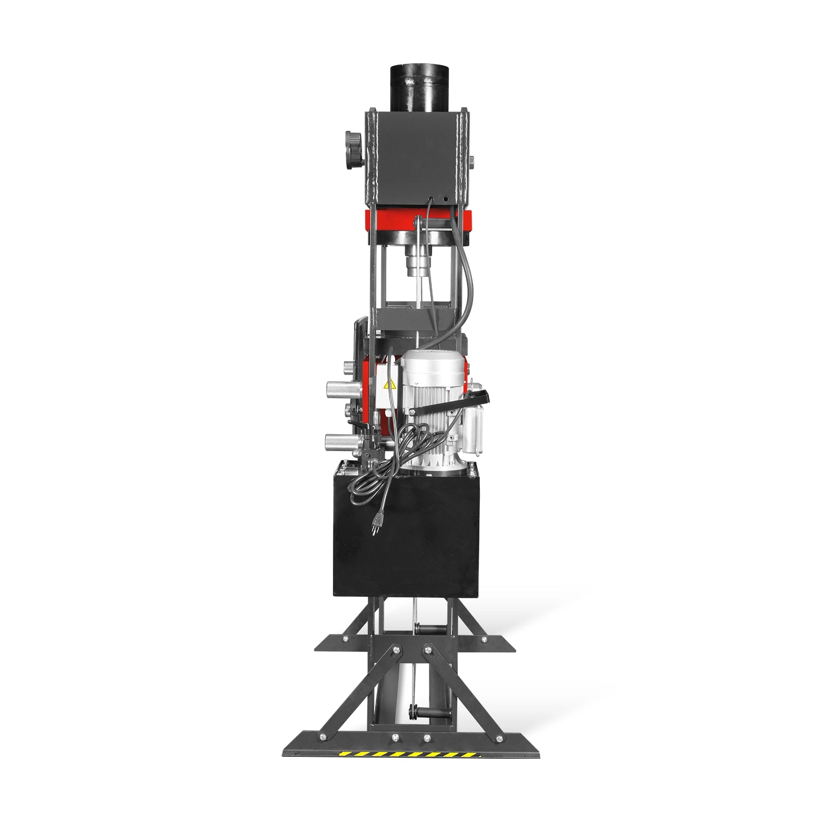 100 Ton H-Frame Electric Hydraulic Shop Press with Hand Winch,  110V Motor,  Fully Welded Steel Frame,  Safety Guard,  Foot Pedal Control,  HSP100E