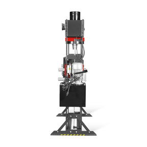 100 Ton H-Frame Electric Hydraulic Shop Press with Hand Winch,  110V Motor,  Fully Welded Steel Frame,  Safety Guard,  Foot Pedal Control,  HSP100E