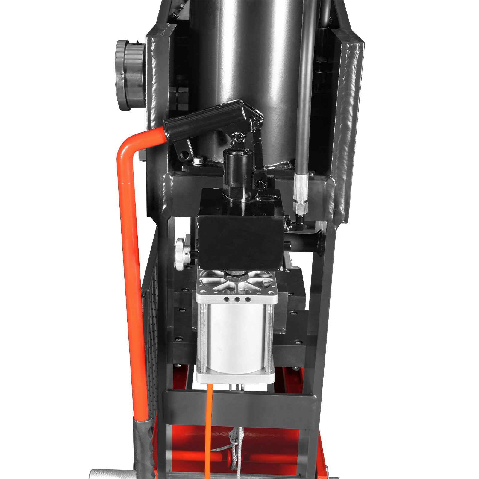 100 Ton H-Frame Air/Hydraulic Shop Press with Hand Winch,  Fully Welded Steel Frame,  Safety Guard,  Foot Pedal Control,  HSP100