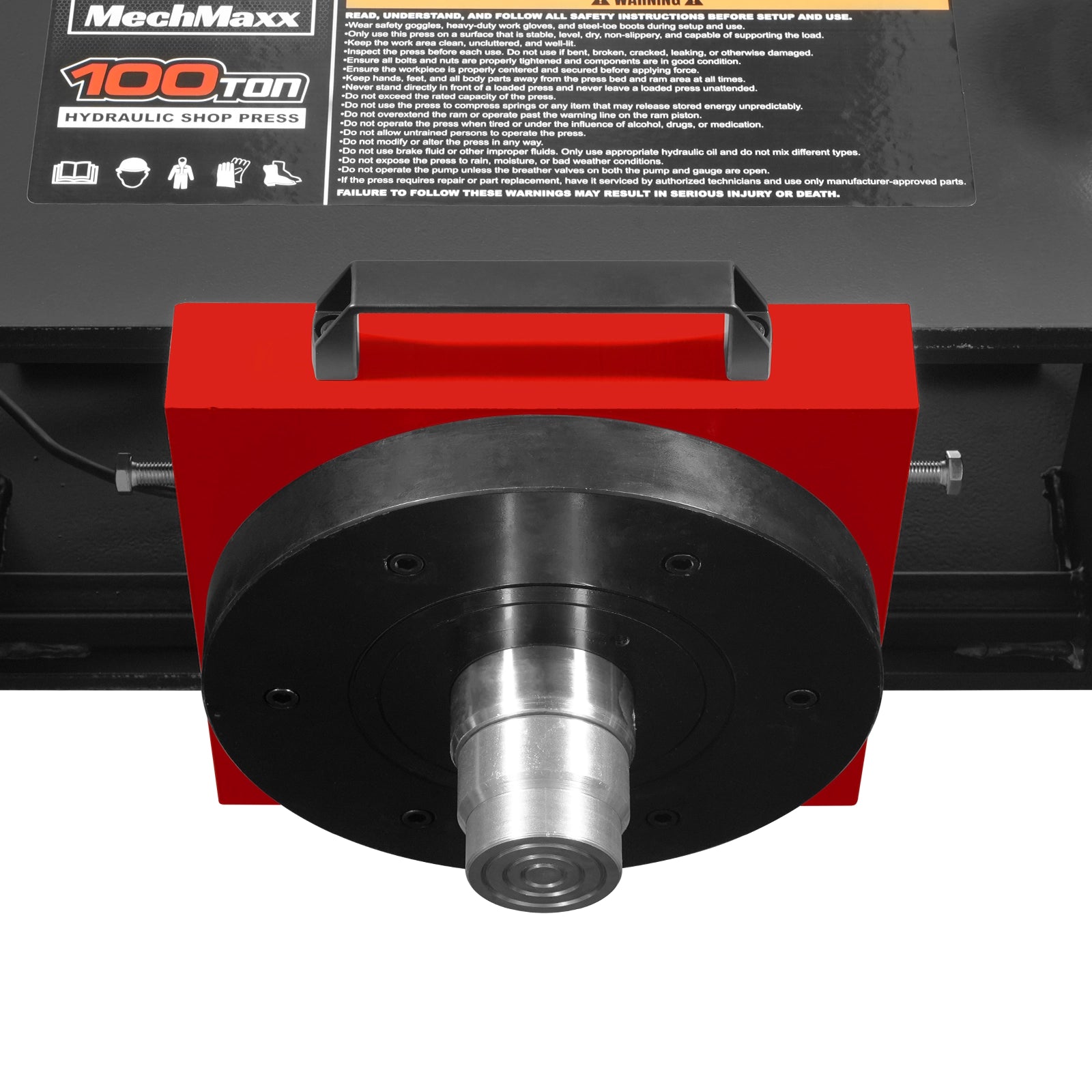 100 Ton H-Frame Air/Hydraulic Shop Press with Hand Winch,  Fully Welded Steel Frame,  Safety Guard,  Foot Pedal Control,  HSP100