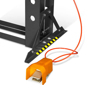 100 Ton H-Frame Air/Hydraulic Shop Press with Hand Winch,  Fully Welded Steel Frame,  Safety Guard,  Foot Pedal Control,  HSP100