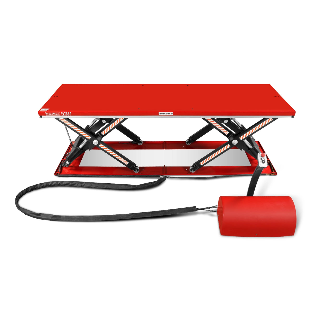 Stationary Electric Hydraulic Parallel Double Scissor Lift Table 6600lb Capacity, Platform Size, 112.9” x 39.4”, Height 34.3”