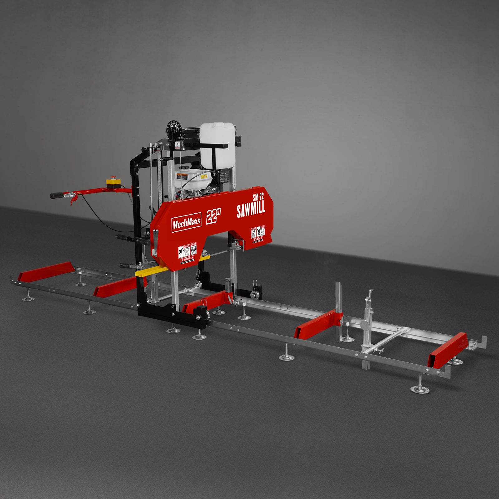 22" Portable Sawmill, 224cc  7HP Gasoline Engine, 20" Board Width, 13' Track Length , SM22