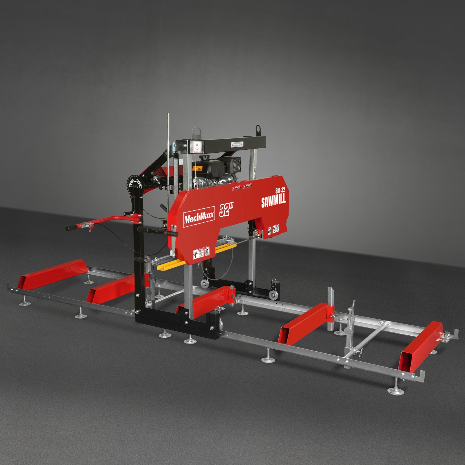 32" Portable Sawmill, KOHLER CH440 429cc E-Start Gasoline Engine, 29" Board Width, 13' Track Length , SM-32