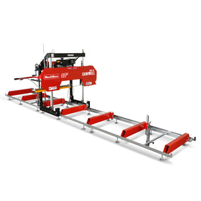 32" Portable Sawmill (5 x Blades Included),  KOHLER CH440 429cc E-Start Gasoline Engine, 26.5" Board Width, 20' Track Length (13' Track Length + 6.6' Track Extension Included) , SM-32
