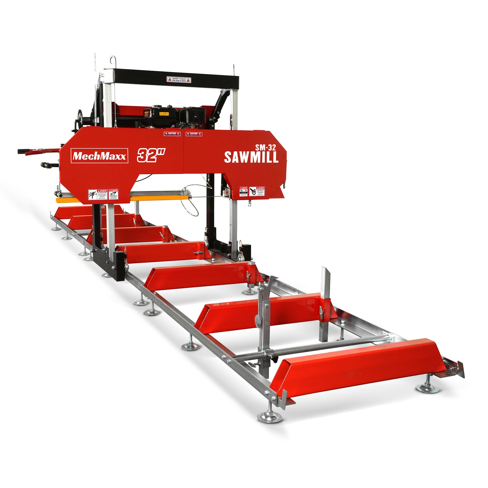 32" Portable Sawmill (5 x Blades Included),  KOHLER CH440 429cc E-Start Gasoline Engine, 26.5" Board Width, 20' Track Length (13' Track Length + 6.6' Track Extension Included) , SM-32