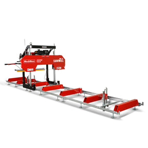 32" Portable Sawmill (5 x Blades Included),  KOHLER CH440 429cc E-Start Gasoline Engine, 26.5" Board Width, 20' Track Length (13' Track Length + 6.6' Track Extension Included) , SM-32