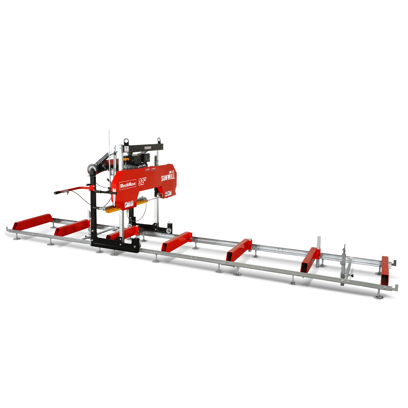 32" Portable Sawmill (5 x Blades Included),  KOHLER CH440 429cc E-Start Gasoline Engine, 26.5" Board Width, 20' Track Length (13' Track Length + 6.6' Track Extension Included) , SM-32