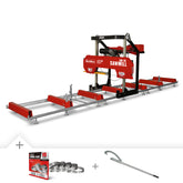 36" Portable Sawmill, 25HP HONDA GX690 V-Twin Engine, 32" Board Width, 20' Track Length, (10 x Blades Included), SM36