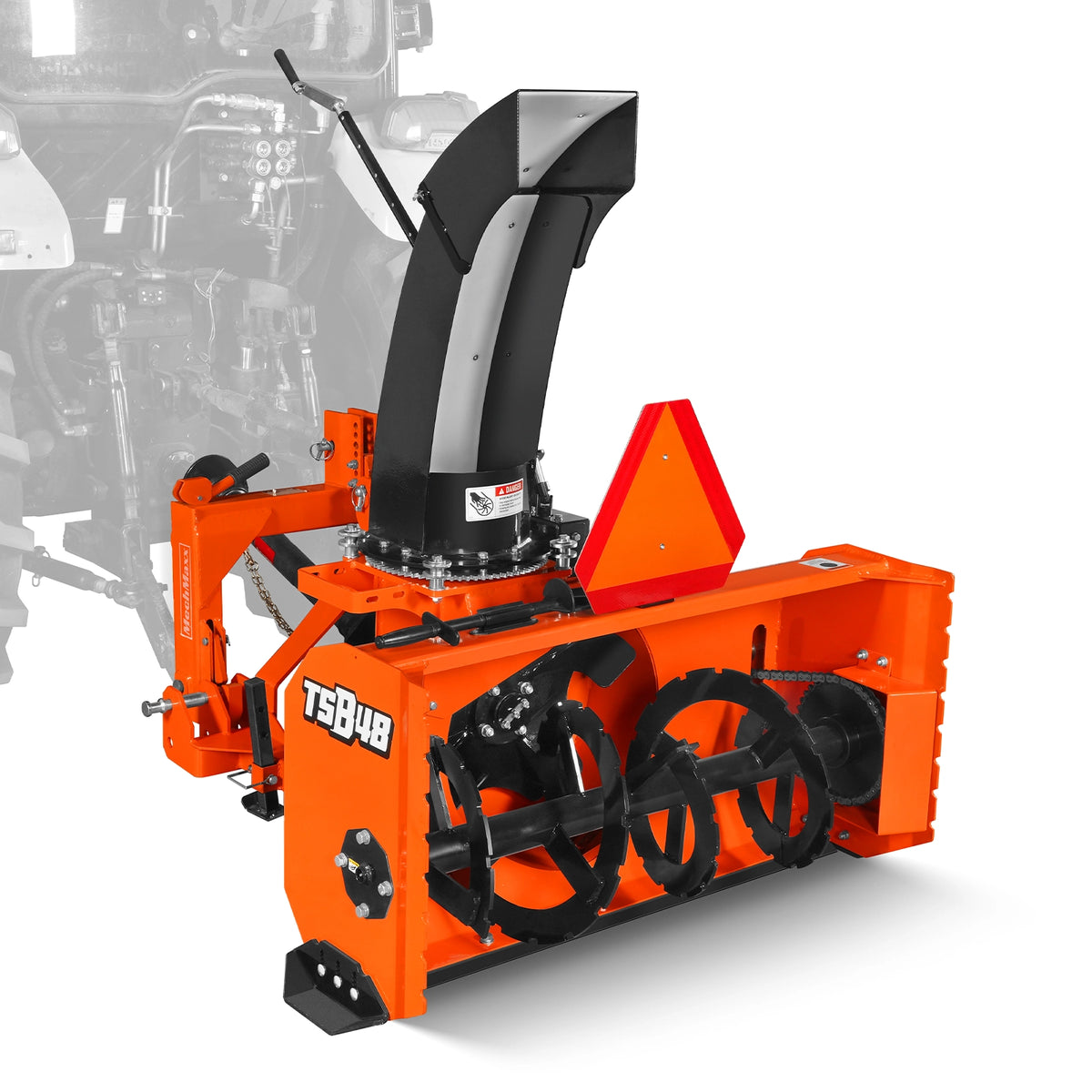48" 3 Point PTO Snow Blower 20" Impeller Diameter 360° Snow Chute (PTO Shaft Included with Slip Clutch),  15-35 HP,  TSB48T