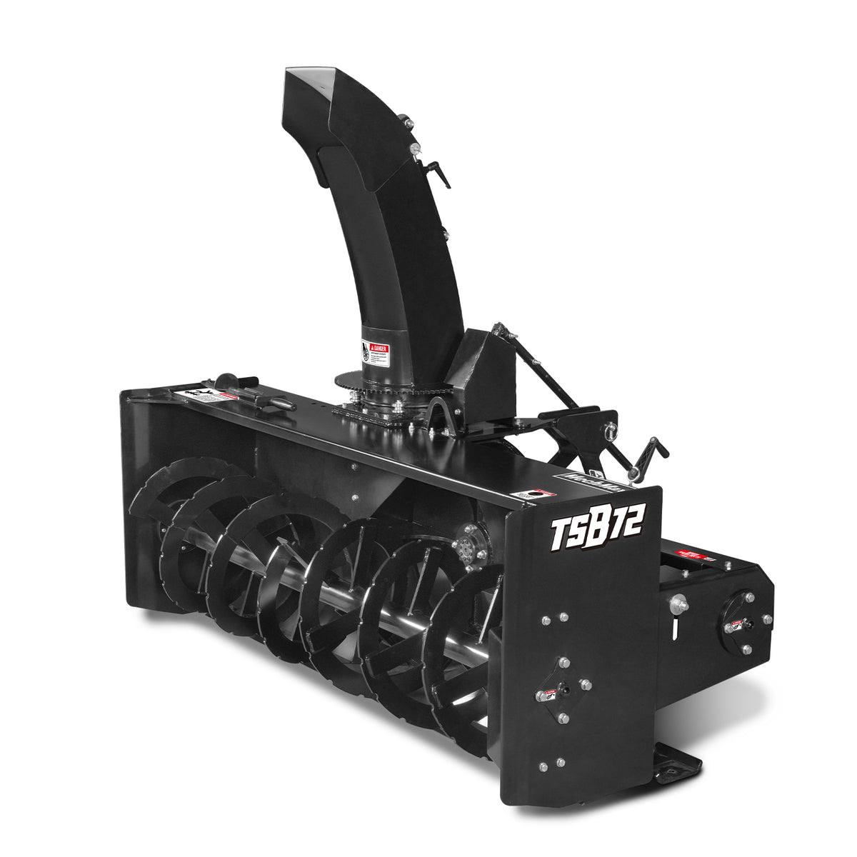 MechMaxx 72" 3-Point Hitch Snow Blower PTO Driven for 25-65 HP Tractors, TSB72