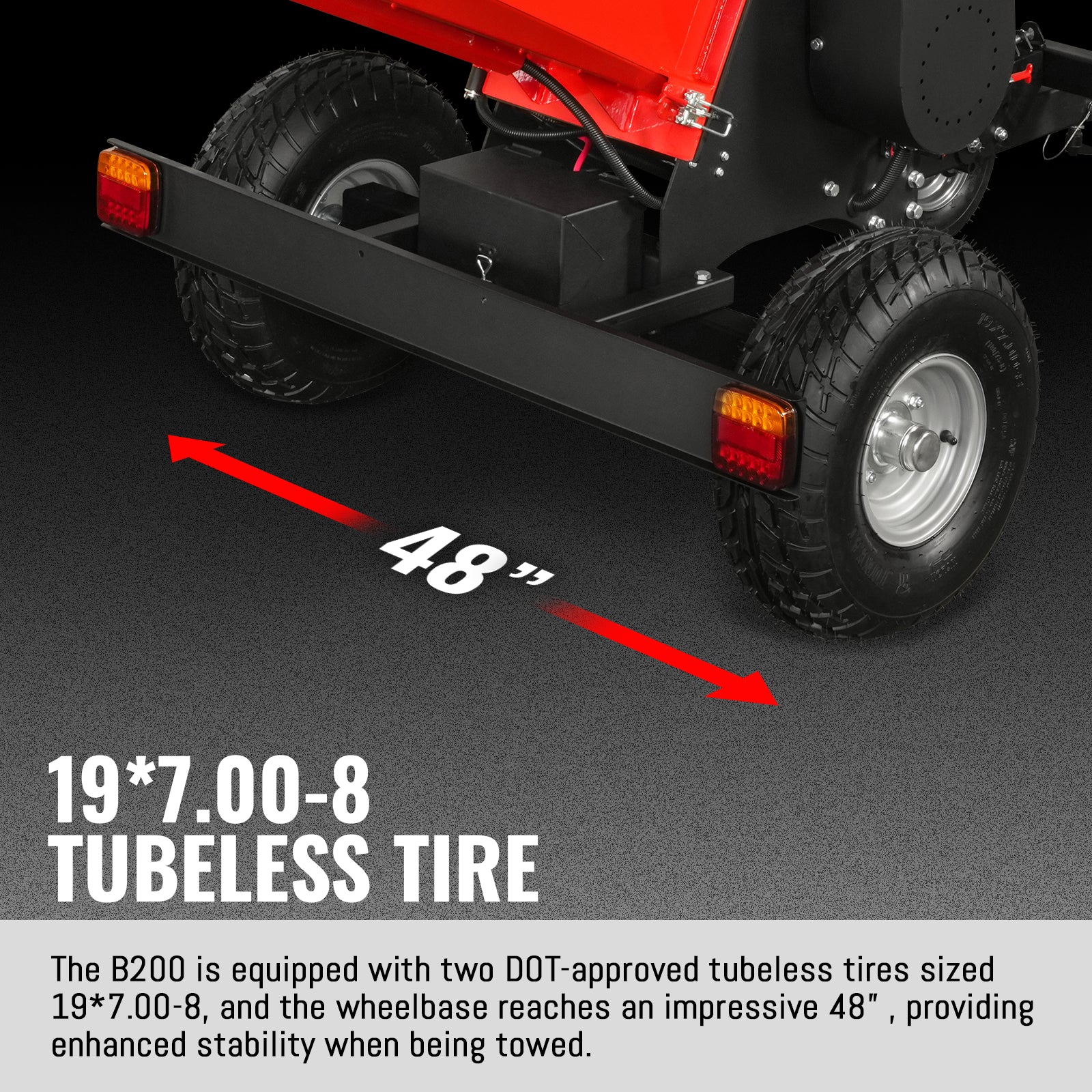 8 inch ZONSEN E-Start 1000cc 35hp Gas Powered 4 - Wheel Drum Wood Chipper with Taillight , B200