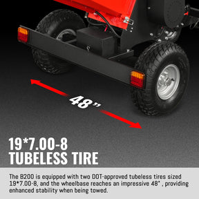 8 inch ZONSEN E-Start 1000cc 35hp Gas Powered 4 - Wheel Drum Wood Chipper with Taillight , B200