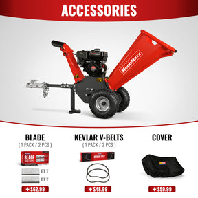 4 inch DUCAR 212cc 7hp Gas Engine Powered Wood Chipper with Towbar, GS650