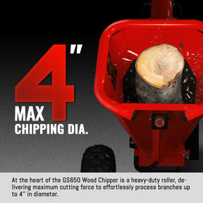 HONDA GX200 Gasoline Engine Powered 4 inch Wood Chipper, GS650