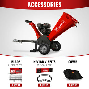 5 inch E-start DUCAR 420cc Gasoline Engine Powered Wood Chipper , GS1500