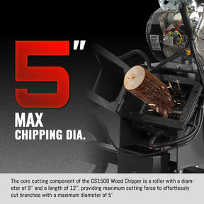 5 inch E-start KOHLER 429cc Gasoline Engine Powered Wood Chipper, GS1500