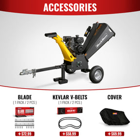 5 inch E-start KOHLER 429cc Gasoline Engine Powered Wood Chipper, GS1500