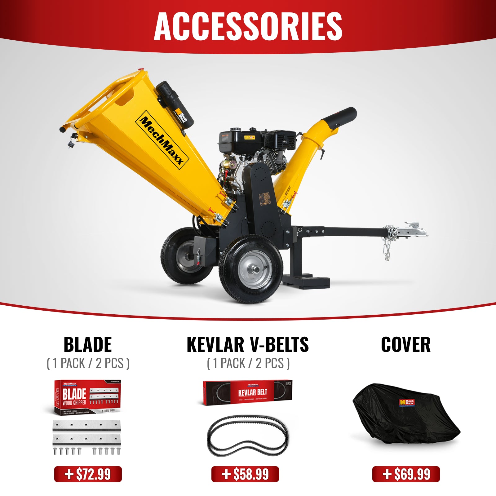 5 inch E-start DUCAR 420cc Gasoline Engine Powered Wood Chipper, GS1500