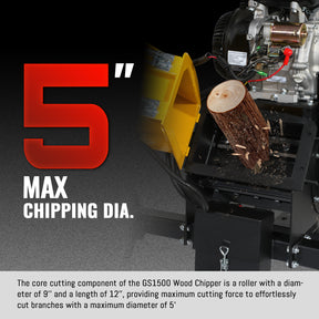 5 inch E-start DUCAR 420cc Gasoline Engine Powered Wood Chipper, GS1500