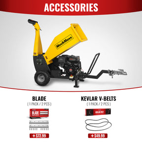 5 inch E-start DUCAR 420cc 15hp Gasoline Engine Powered Drum Wood Chipper with Towbar , PGS1500