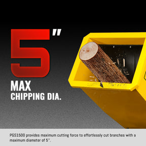 5 inch E-start DUCAR 420cc 15hp Gasoline Engine Powered Drum Wood Chipper with Towbar , PGS1500