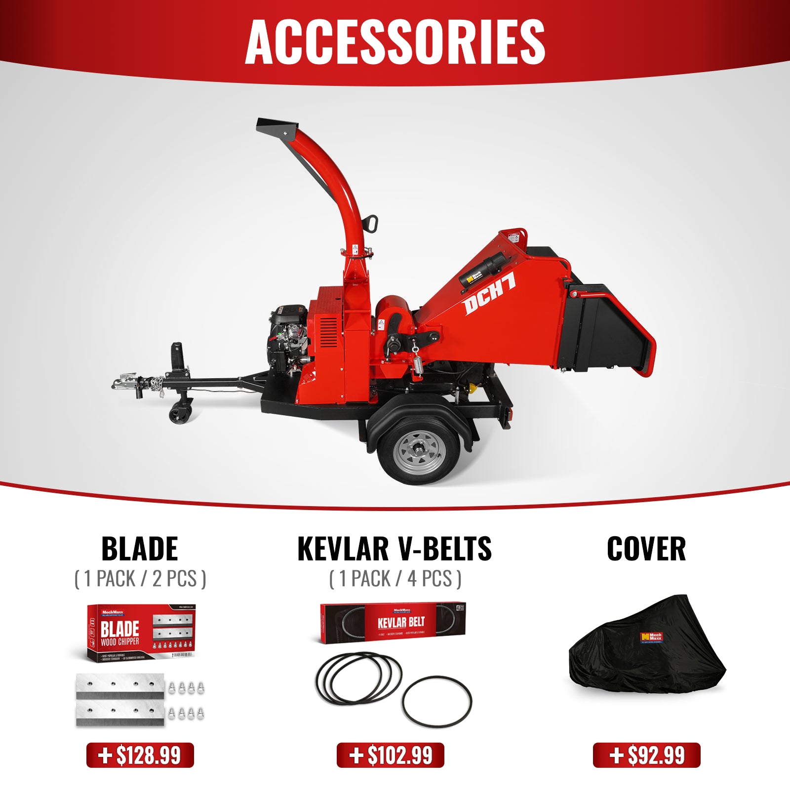 25hp 750cc Twin Cylinder ZONSEN Petrol Engine 7” Hydraulic Feeding Wood Chipper, DCH7