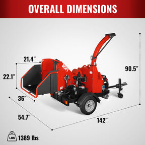 HONDA GX690 22HP 688cc Twin Cylinder Gasoline Engine Powered 7” Hydraulic Feeding Wood Chipper, DCH7
