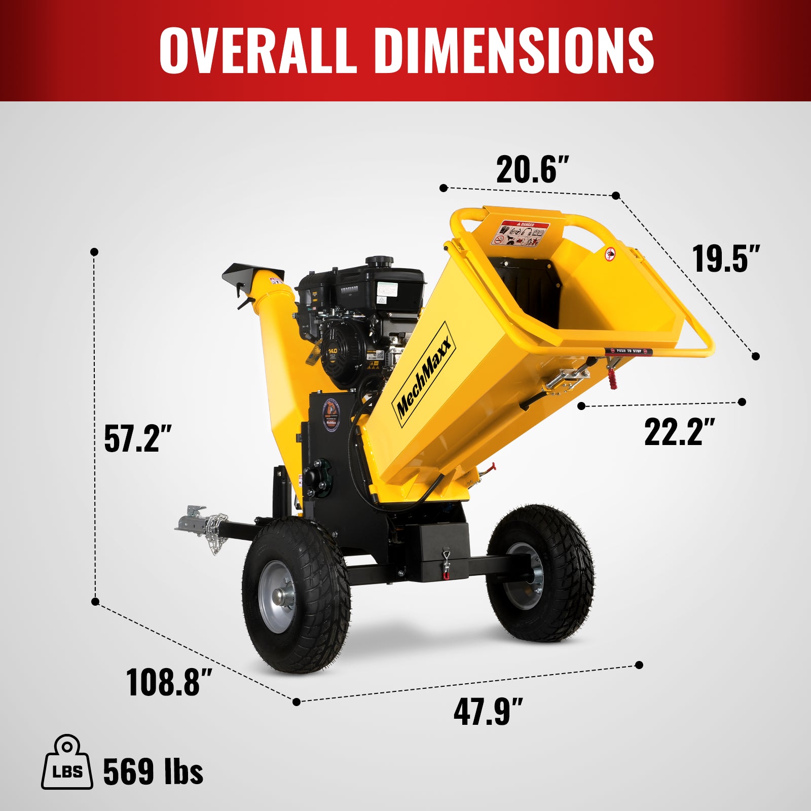 6 inch E-start B&S VANGUARD 408cc 14hp Gasoline Engine Powered Drum Wo