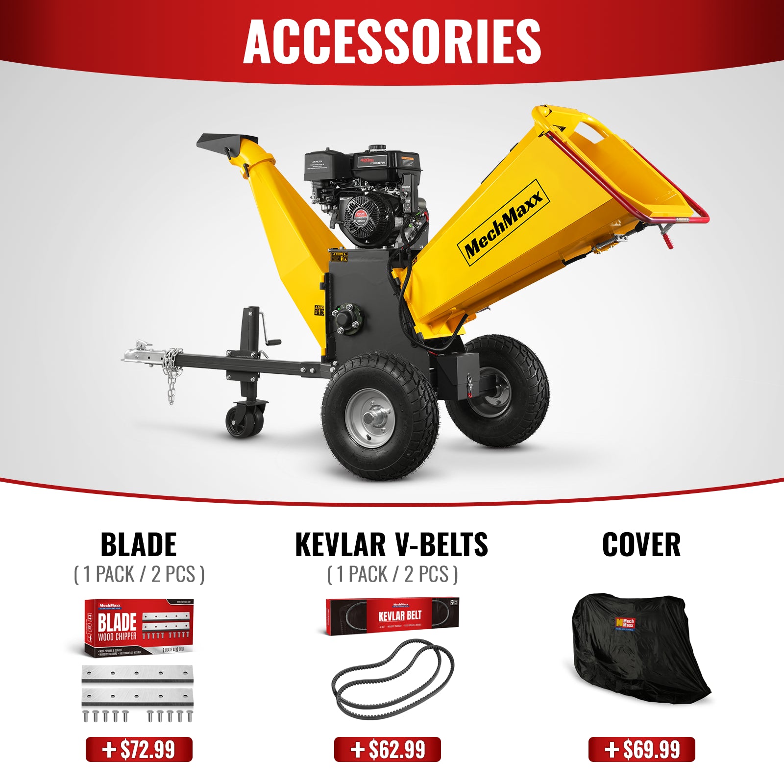 6 inch E-start DUCAR 420cc 15hp Gasoline Engine Powered Drum Wood Chipper, P4206